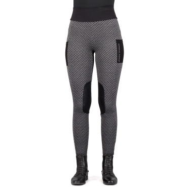 Legging de equitação Imperial Riding Diamond Bubble Kneegrip Preto Legging de equitação Imperial Riding Diamond Bubble Kneegrip Preto