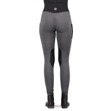 Legging de equitação Imperial Riding Diamond Bubble Kneegrip Preto Legging de equitação Imperial Riding Diamond Bubble Kneegrip Preto