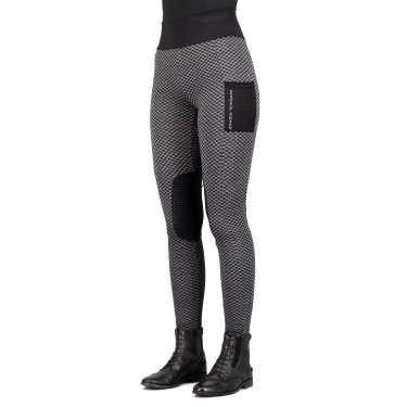 Legging de equitação Imperial Riding Diamond Bubble Kneegrip Preto Legging de equitação Imperial Riding Diamond Bubble Kneegrip Preto