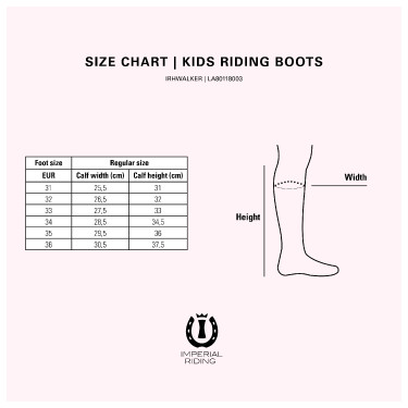 Botas de equitação para crianças Imperial Riding Walker Preto