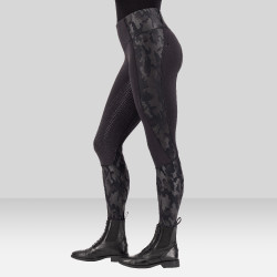 Legging de equitação Euro-Star Breez FullGrip Preto / camuflagem