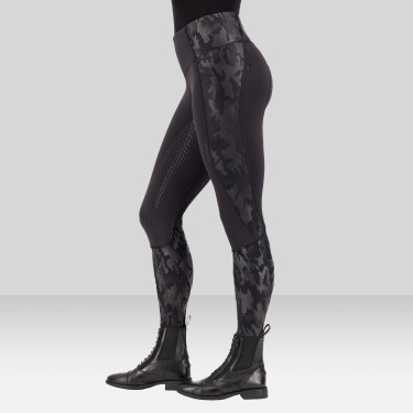 Legging de equitação Euro-Star Breez FullGrip Preto / camuflagem