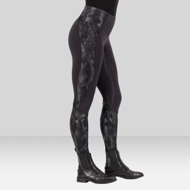 Legging de equitação Euro-Star Breez FullGrip Preto / camuflagem