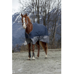 Capa Equithème TYREX 600 D Marinho / cinza Azul Capa Equithème TYREX 600 D Marinho / cinza Azul