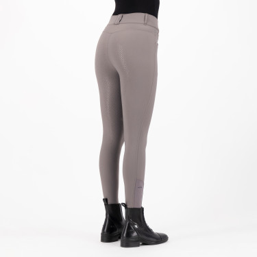 Calça de equitação HV Polo Favourite Midwaist FullGrip Areia escura Cinzento