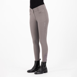 Calça de equitação HV Polo Favourite Midwaist FullGrip Areia escura Cinzento