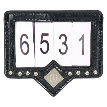 Porta-número para manta de sela Imperial Riding Show and Glow Preto / croco preto