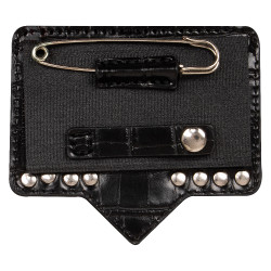 Porta-número para manta de sela Imperial Riding Show and Glow Preto / croco preto