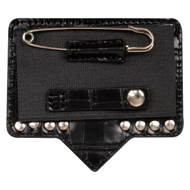 Porta-número para manta de sela Imperial Riding Show and Glow Preto / croco preto