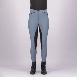 Calça de equitação Euro-star Arista diamond FullGrip Chumbo preto Azul