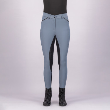 Calça de equitação Euro-star Arista diamond FullGrip Chumbo preto Azul