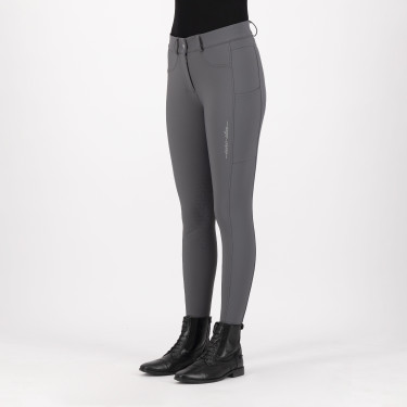 Calça de equitação Euro-star Empress KneeGrip Íman Cinzento