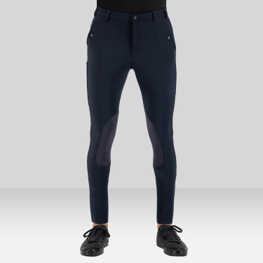 Calça de equitação Euro-star Gabriel Grip Connect Knee Noite Azul-marinho