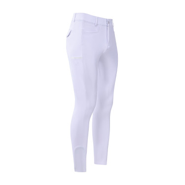 Calças de equitação Euro-Star Camelio com grip nos joelhos para homem Branco