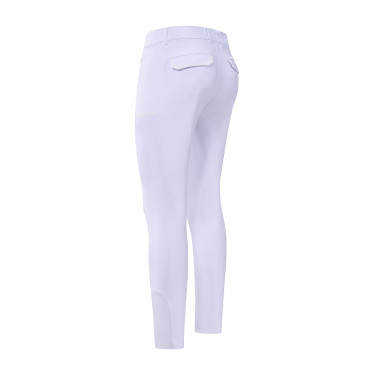Calças de equitação Euro-Star Camelio com grip nos joelhos para homem Branco