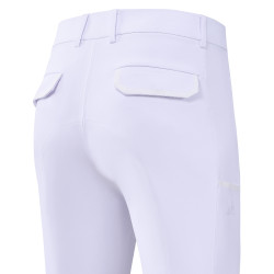 Calças de equitação Euro-Star Camelio com grip nos joelhos para homem Branco