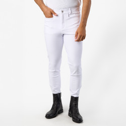 Calças de equitação Euro-Star Camelio com grip nos joelhos para homem Branco