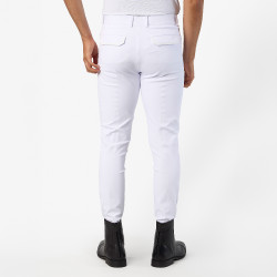 Calças de equitação Euro-Star Camelio com grip nos joelhos para homem Branco
