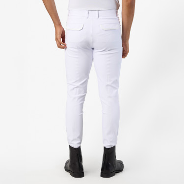 Calças de equitação Euro-Star Camelio com grip nos joelhos para homem Branco