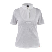 Blusa com laço de lavallière de mangas curtas jovem cavaleiro Shires Aubrion Branco
