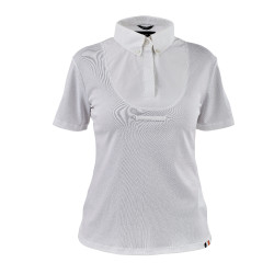 Blusa com laço de lavallière de mangas curtas jovem cavaleiro Shires Aubrion Branco