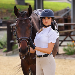 Camisa de concurso de mangas curtas Shires Aubrion Branco