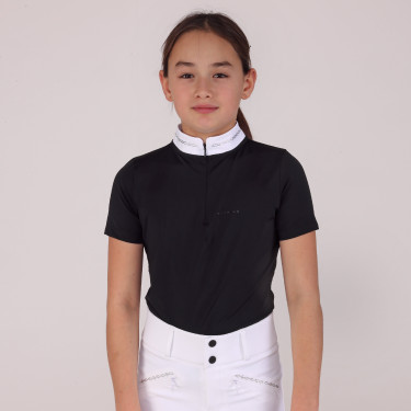 Camisa de competição Optima LX jovem cavaleiro Shires Aubrion Preto
