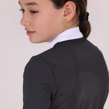 Camisa de concurso Optima Qx jovem cavaleiro Shires Aubrion Preto