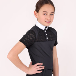 Camisa de concurso Optima Vx jovem cavaleiro Shires Aubrion Preto