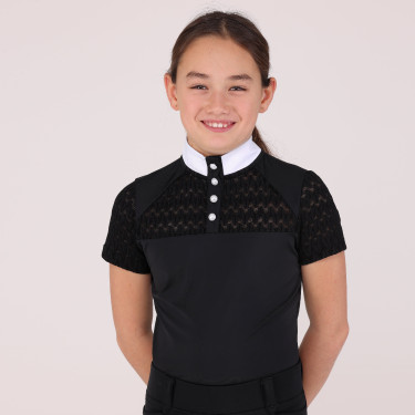Camisa de concurso Optima Vx jovem cavaleiro Shires Aubrion Preto