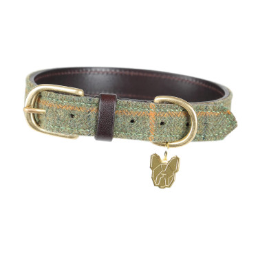 Coleira para cão em tweed Shires Digby & Fox Xadrez vermelho/amarelo/azul Motivos