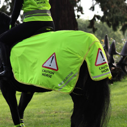 Capa traseira em malha Shires Equi-Flector® Amarelo vivo