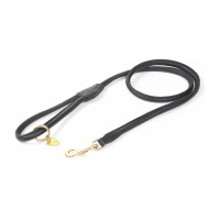 Trela para cão em couro redondo Shires Digby & Fox Preto