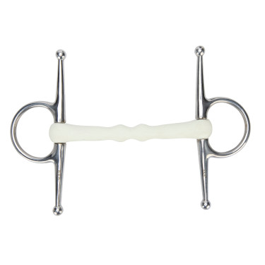Bridão de agulhas com cano curvo EquiKind Softie Shires Aço Cinzento