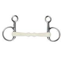 Bridão Baucher com cano curvo EquiKind Softie Shires Aço Cinzento