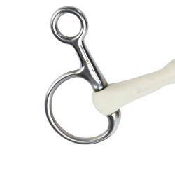 Bridão Baucher com cano curvo EquiKind Softie Shires Aço Cinzento