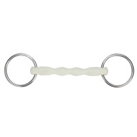 Mordedor de argolas soltas com cano curvo EquiKind Softie Shires Aço Cinzento