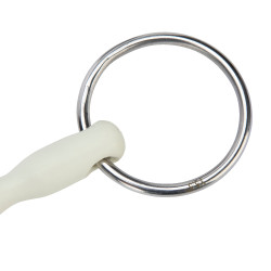 Mordedor de argolas soltas com cano curvo EquiKind Softie Shires Aço Cinzento