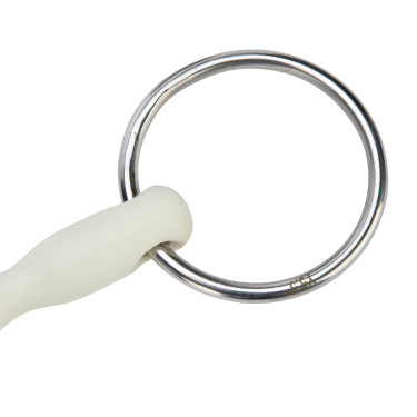 Mordedor de argolas soltas com cano curvo EquiKind Softie Shires Aço Cinzento