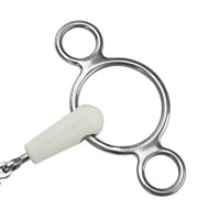 Mors gag de dois anéis com dupla rutura EquiKind Softie Shires Aço Cinzento