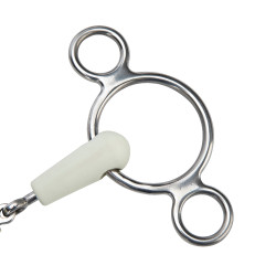 Mors gag de dois anéis com dupla rutura EquiKind Softie Shires Aço Cinzento