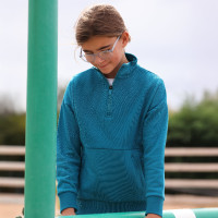 Camisola com um quarto de zíper React jovem cavaleiro Shires Aubrion pescador-martim Azul Camisola com um quarto de zíper React jovem cavaleiro Shires Aubrion pescador-martim Azul
