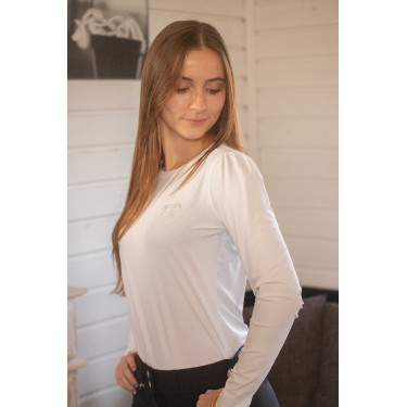 T-shirt Pénélope Techty Cha mulher Cru Branco T-shirt Pénélope Techty Cha mulher Cru Branco