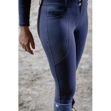 Calças de equitação femininas Equithème Elsa com silicone