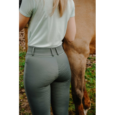 Calças de equitação femininas Equithème Elsa com silicone