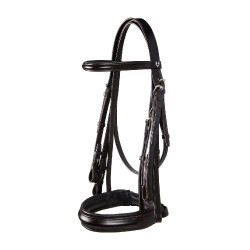 Bridão de adestramento em couro Dressage Equestro Castanho escuro Bridão de adestramento em couro Dressage Equestro Castanho escuro