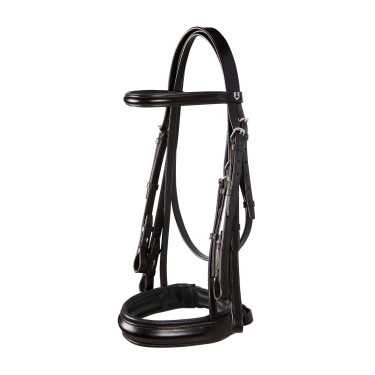 Bridão de adestramento em couro Dressage Equestro Castanho escuro Bridão de adestramento em couro Dressage Equestro Castanho escuro