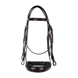 Bridão de adestramento em couro Dressage Equestro Castanho escuro Bridão de adestramento em couro Dressage Equestro Castanho escuro