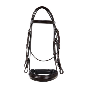 Bridão de adestramento em couro Dressage Equestro Castanho escuro Bridão de adestramento em couro Dressage Equestro Castanho escuro