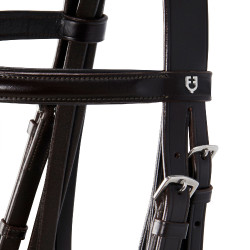 Bridão de adestramento em couro Dressage Equestro Castanho escuro Bridão de adestramento em couro Dressage Equestro Castanho escuro